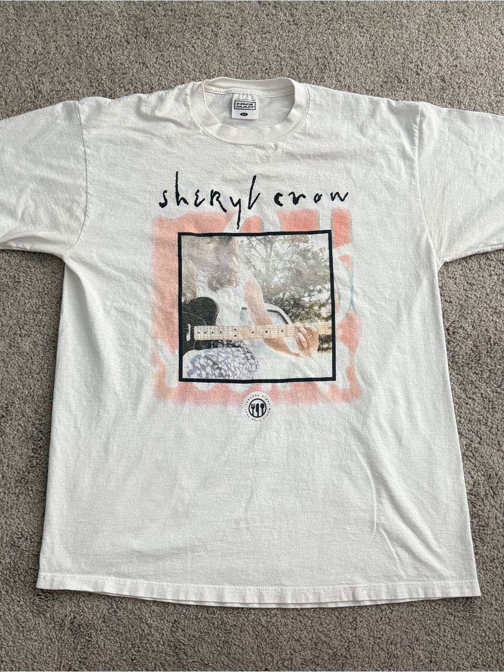 Vintage 1994 Sheryl Crow Tour T-Shirt 1994-95 Nice Man Tag XL 90s Tee 22.5”